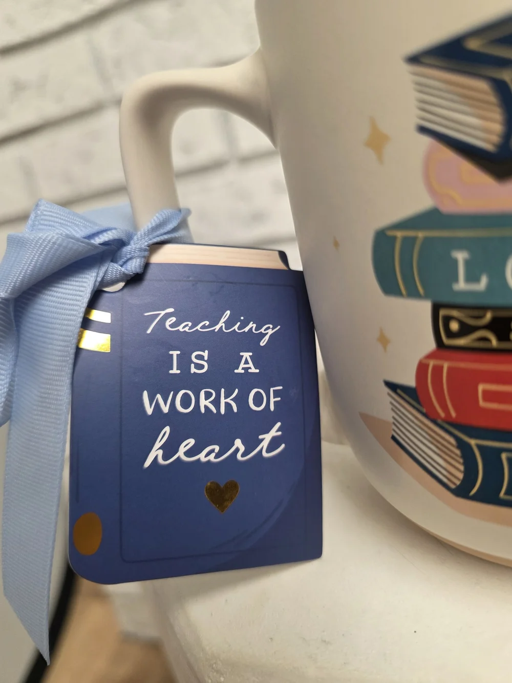 Sunday Morning Ceramics Teacher Coffee Mug w/ Gift Tag | Teach • Love • Inspire